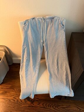 Z Supply Light Blue Drawstring Lounge Pants